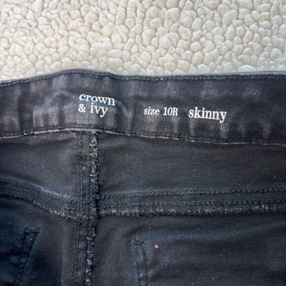 Crown and Ivey Skinny Black Jeans 10 R - Picture 4 of 8